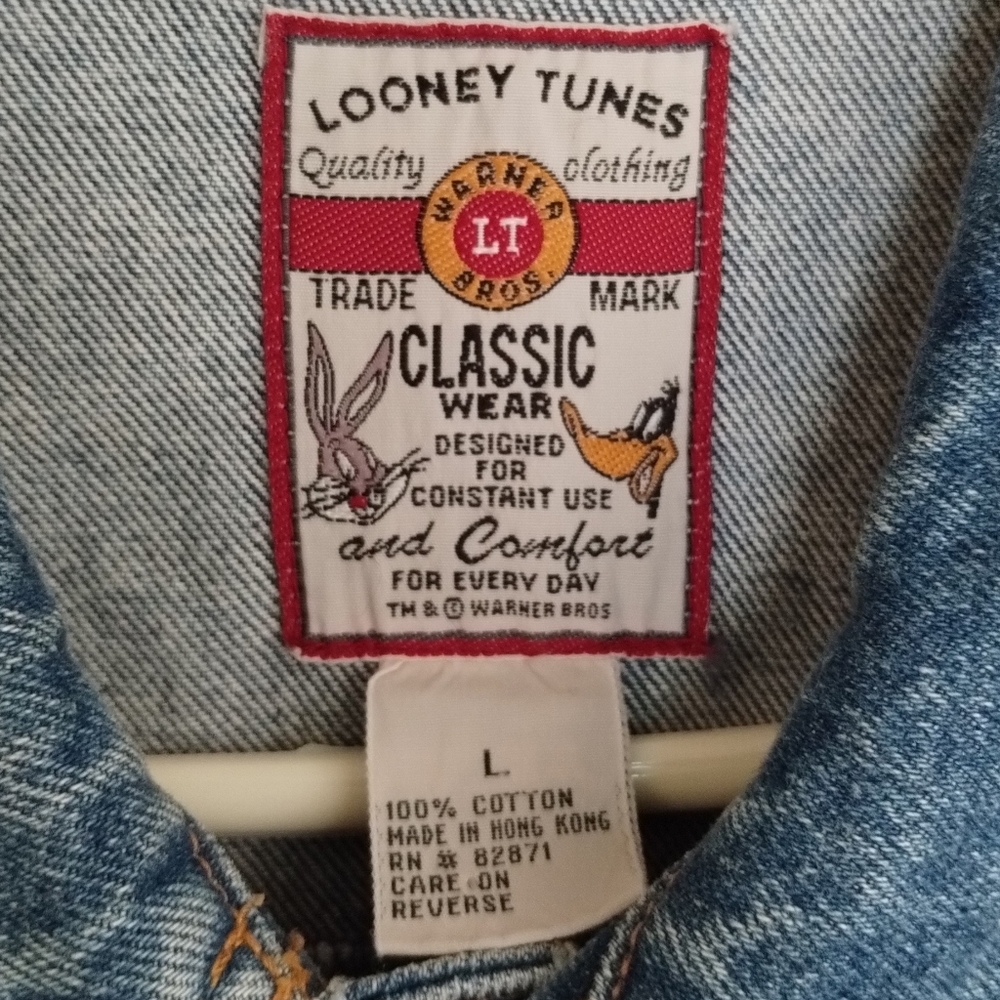Vintage Warner Brothers Looney Tunes Denim Jacket Mens size Large - Picture 6 of 6